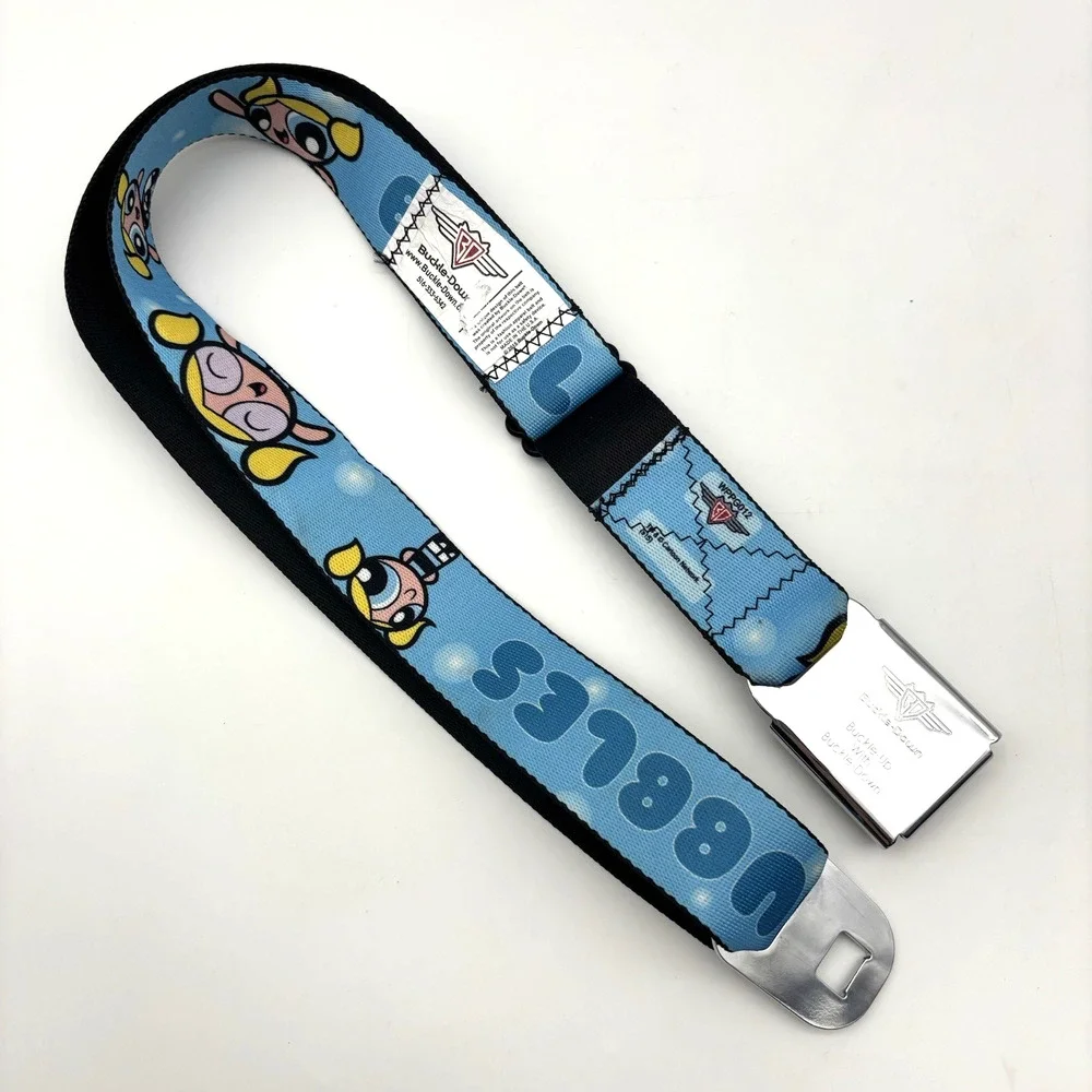 Rare Deadstock 2015 Buckle-Down BUBBLES Powerpuff Girls Seatbelt Belt 28-46